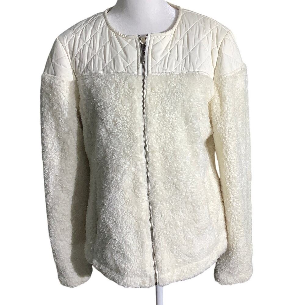 Prana Good Lux Cream Sherpa Jacket Women’s M — Cozy, Outdoor, Quilted